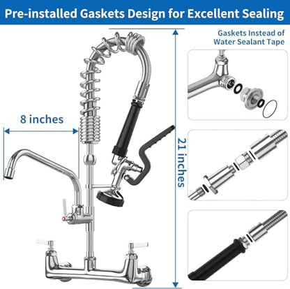 Commercial Faucet with Sprayer for Kitchen Staff