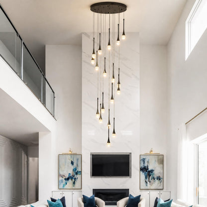 18 Lights Black Crystal Chandelier (Black / 18 Lights)
