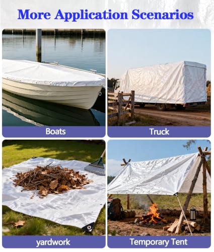 Heavy Duty Waterproof White Tarp