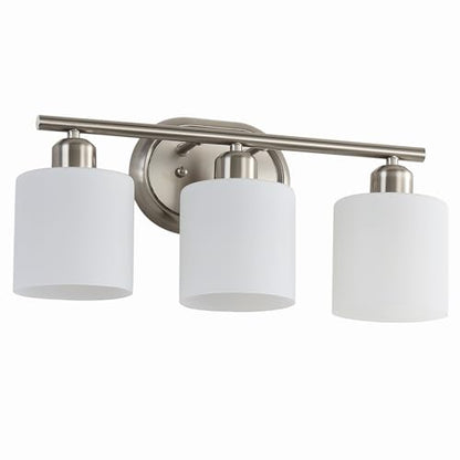 Bathroom Vanity Light with Milky White Frosted Glass Shades
