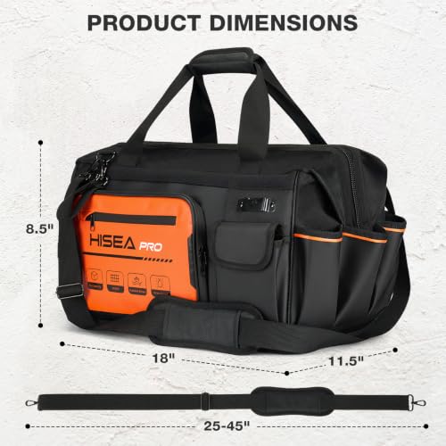 Tool Bag, 18-Inch Tool Tote, 29 Pockets Waterproof Tool Organizer Bag
