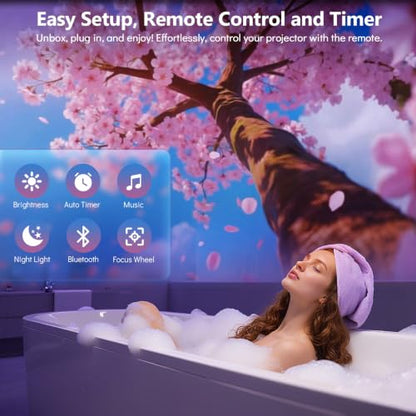 3D Projector 60 Themes HD 3D Galaxy Projector with Bluetooth Speaker & Remote