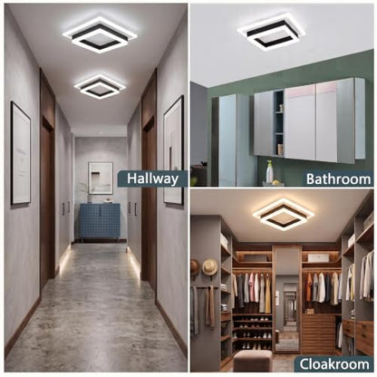 Square Modern LED Ceiling Light (White&Black / 10.62 Inches)