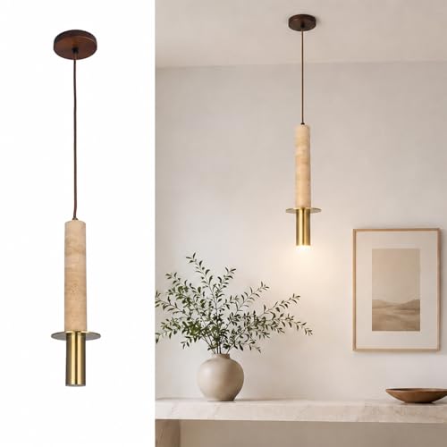 Yellow Travertine Pendant Light Wabi