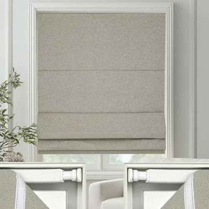No Drill Roman Shades Cordless Blinds Blackout for Indoor Windows (Beige / 34.5"W x 64"H)