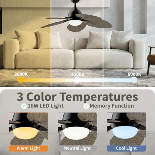 52 Inch Ceiling Fan with Light and Remote for Indoor