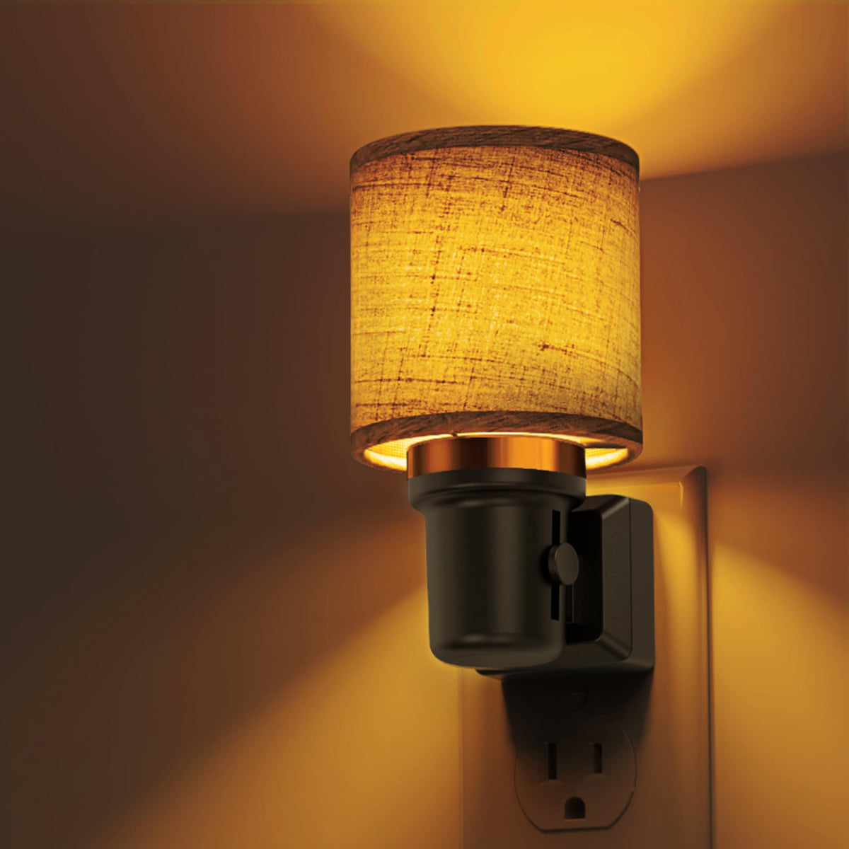 Night Lights Plug into Wall (Cylinder-Amber / 1 Pack)