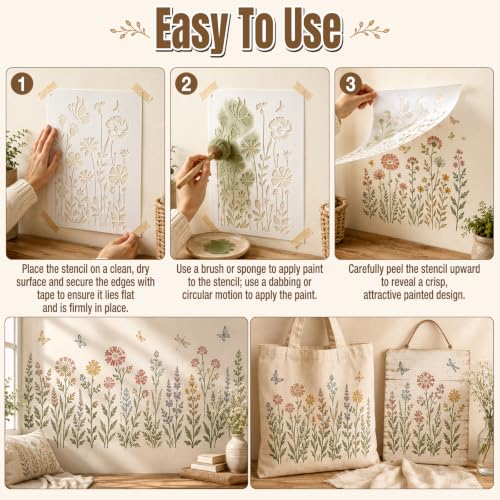 Large Wildflower Stencils 9&20