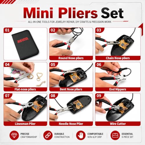 8 Piece Mini Pliers Set