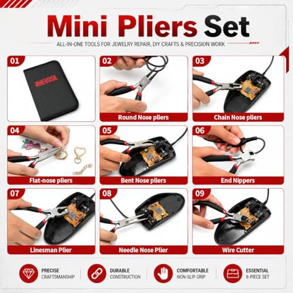 8 Piece Mini Pliers Set