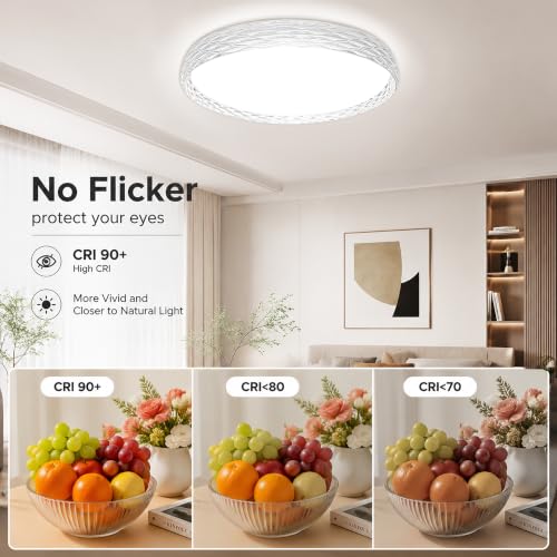 LED Flush Mount Ceiling Light with Sculptural Ring Design