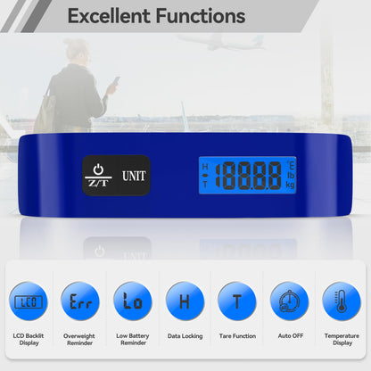 Luggage Scale Dr.meter Travel Essentials Luggage Weight Scale Backlight LCD (1 * Blue)