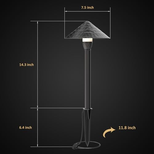 Pathway Lights Low Voltage Outdoor Landscape Lighting 1W 60 Lumen 3100K 12V AC Path Lights Warm White Light with Connector Spike Stake for Garden Yard Driveway Lawn