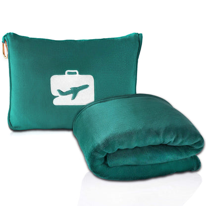 Travel Blanket and Pillow (Teal)