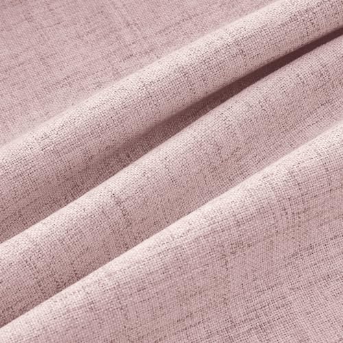 100% Blackout Linen Curtains 2 Panels Set for Bedroom Solid Luxury Decor Thermal Insulation Room Darkening Back Tab Rod Pocket Drapes for Living Room Nursery