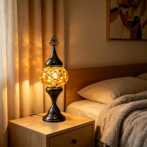 Turkish Desk Lamp with Bronze Base