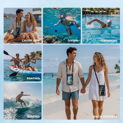 Double Space Waterproof Phone Pouch (Clear+Clear)