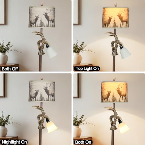 65" Vintage Deer Floor Lamp and Forest