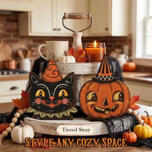 5PCS Wooden Halloween Decor Small Halloween