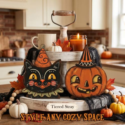5PCS Wooden Halloween Decor Small Halloween
