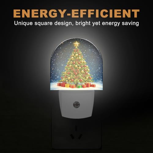 Night Light Christmas Night Lights Plug into Wall with Dusk to Dawn Smart Sensor for Bedroom Bathroom Hallway Kitchen (Christmas 01)