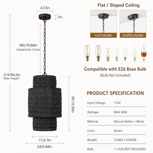 Farmhouse Rattan Lighting
