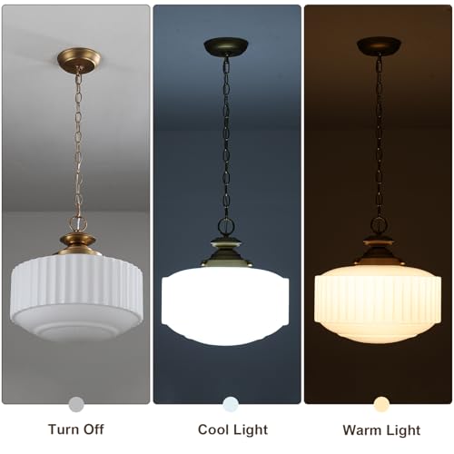 Vintage Milk Glass Pendant Light