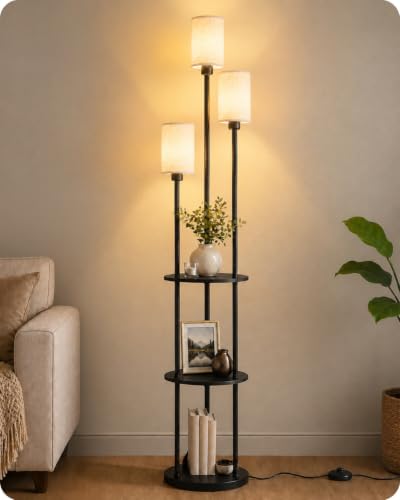 71" Floor Lamp with Shelves