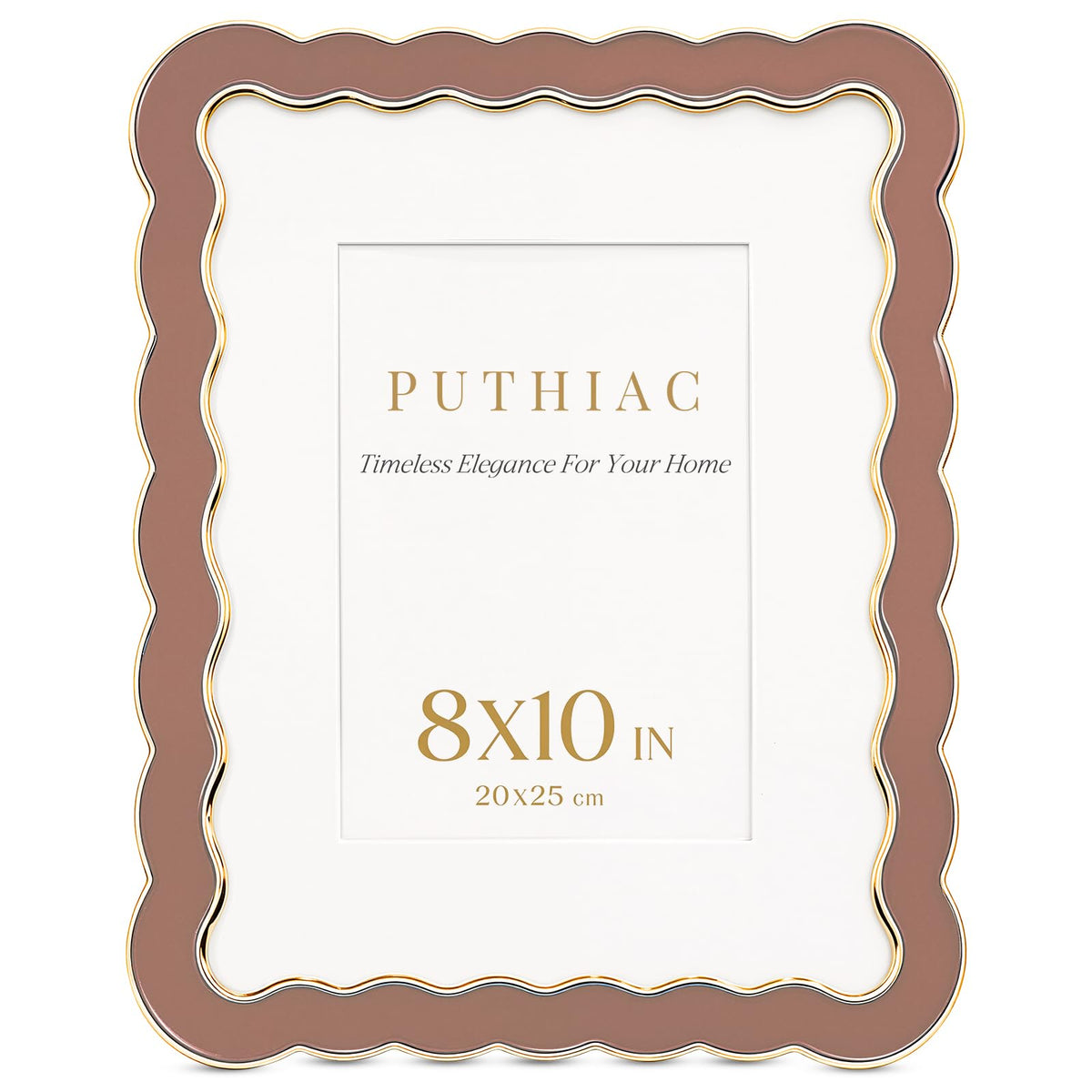 8x10 Scalloped Wavy Metal Picture Frame (Dusty Mauve / 8x10)