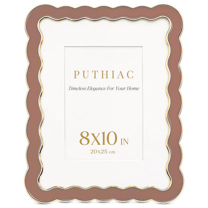 8x10 Scalloped Wavy Metal Picture Frame (Dusty Mauve / 8x10)