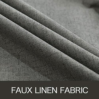 100% Blackout Linen Curtains for Bedroom 52x84 Inches Dark Grey (Dark Grey / 52"W x 84"L (Pack of 2))