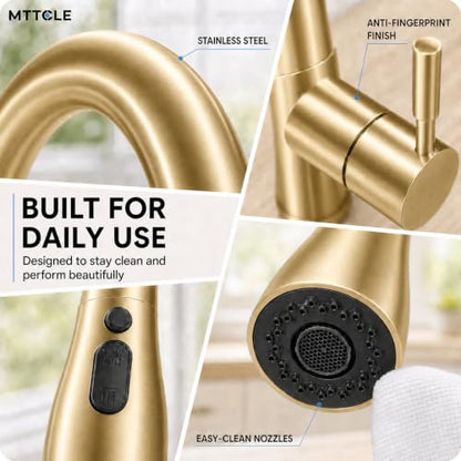 Commercial Kitchen Faucet with Pull Down Sprayer