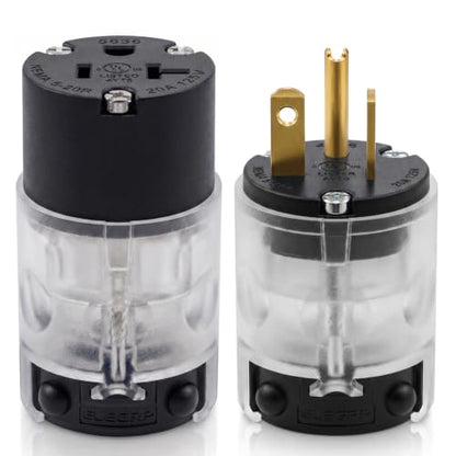 Lighted Straight Blade Electrical Plug and Connector Set