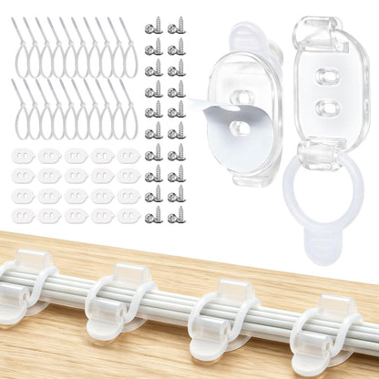 20 Pack Adhesive Cable Clips (Transparent)
