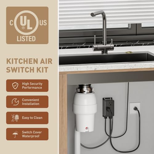 Garbage Disposal Air Switch Kit Dual Outlet (Brushed Gold)