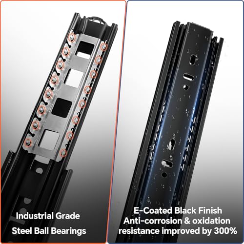 1 Pair Soft Close Drawer Slides 10 12 14 16 18 20 22 24 Inch Side Mount Cabinet Drawer Glides 1 Pair Ball Bearing Full Extension Kitchen Dresser Rails
