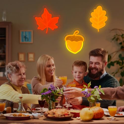 3Pcs Fall Thanksgiving Neon Signs
