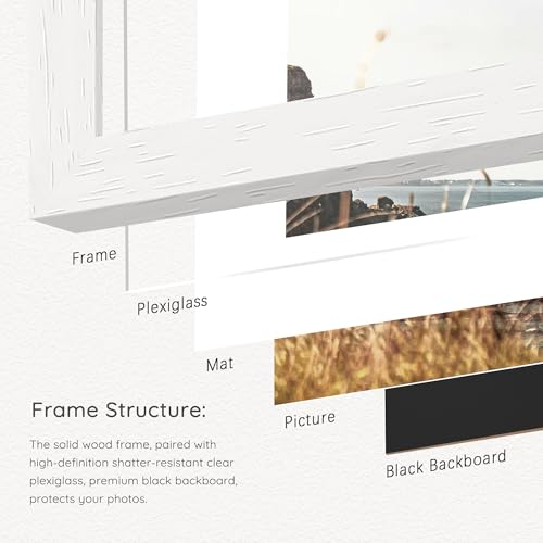 12x16 Solid Wood Frame Set of 12 (White Wood Grain / 12x16)