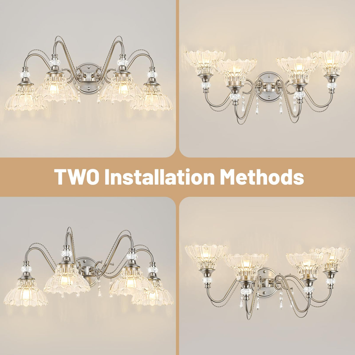 Brushed Nickel Bathroom Vanity Light (Nickel / 4-Light)