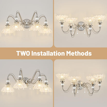 Brushed Nickel Bathroom Vanity Light (Nickel / 4-Light)