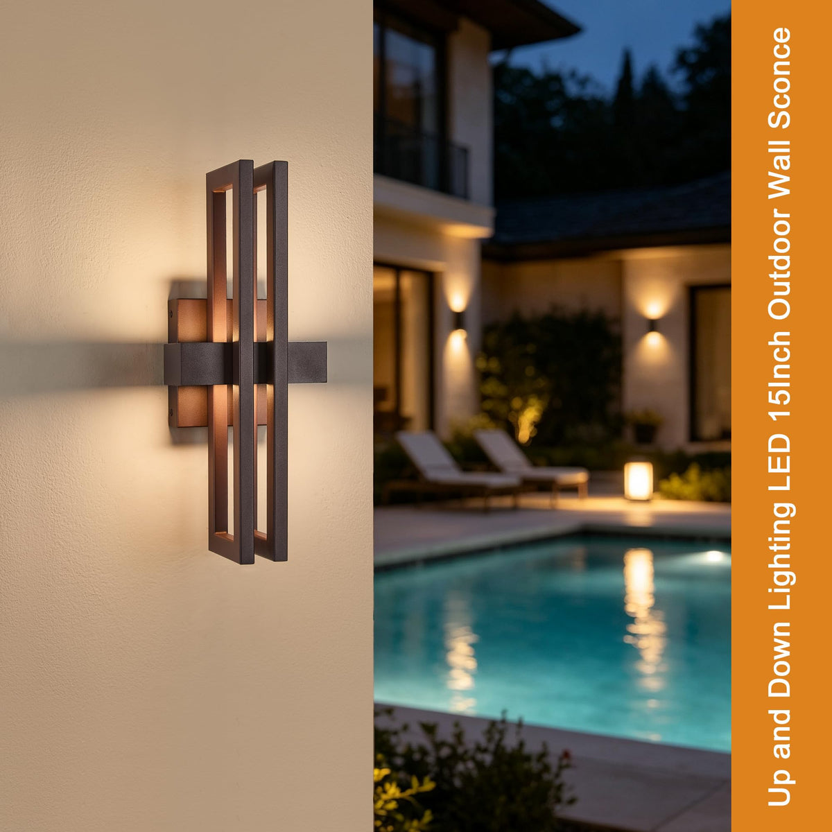 15 Inch Small Porch Light (1Pack Small 15"H Textured Bronze)