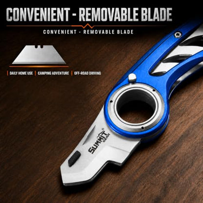 Folding Utility Knife Pocket Knife Box Cutter with Finger