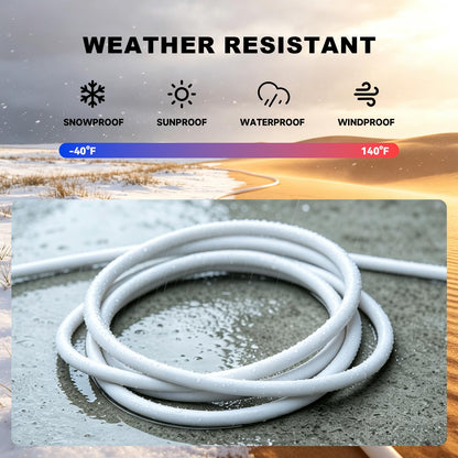 50FT 12 Gauge Extension Cord 3 Outlet (White / 50FT)