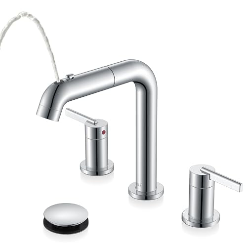 Widespread Bathroom Faucet with Sprayer