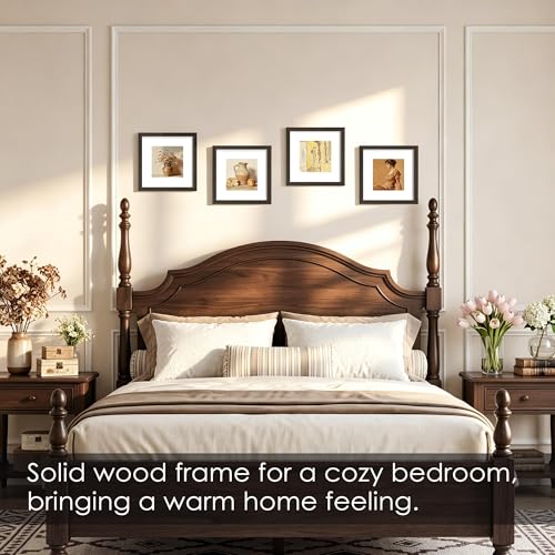 8x8 Solid Wood Frame Set of 2 (Walnut Wood Grain / 8x8)