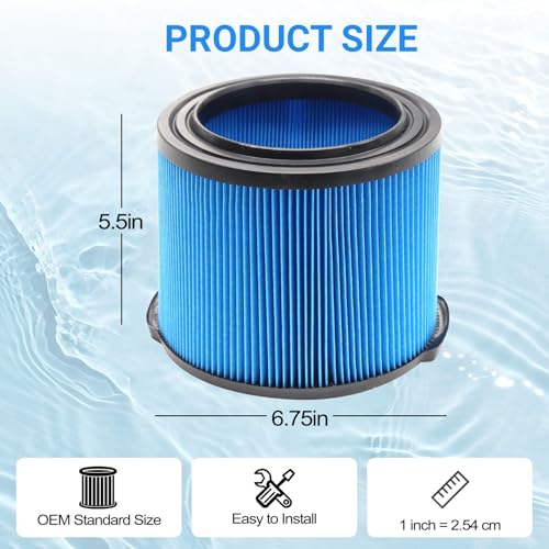 Replacement for VF3500 VF3700 Ridgid Shop Vac Filter for 3