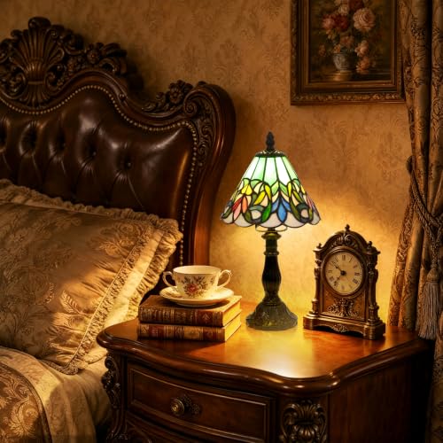 Tiffany Table Lamp Stained Glass Lamp Suitable for LED E26 Bulb