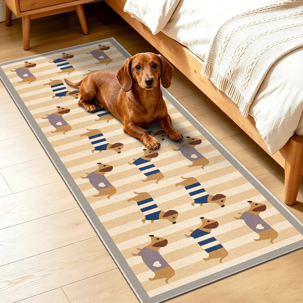 Waterproof 2x6 Runner Rug Non Slip Floor Runners for Dogs (Sau Beige / 2' x 6' (Runner))