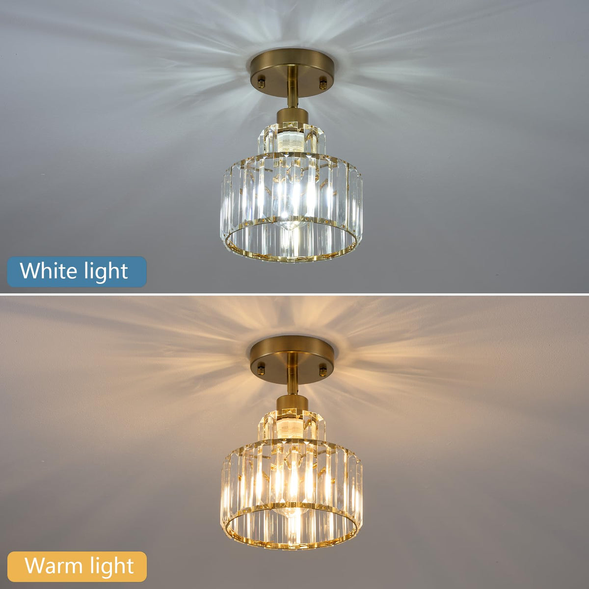 Gold Pendant Lights Kitchen Island (Gold&Clear / 1 pack)