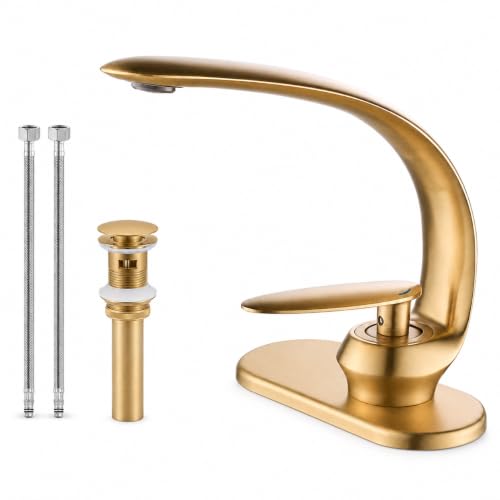 Black Gold Single Hole Brass Bathroom Sink Faucets